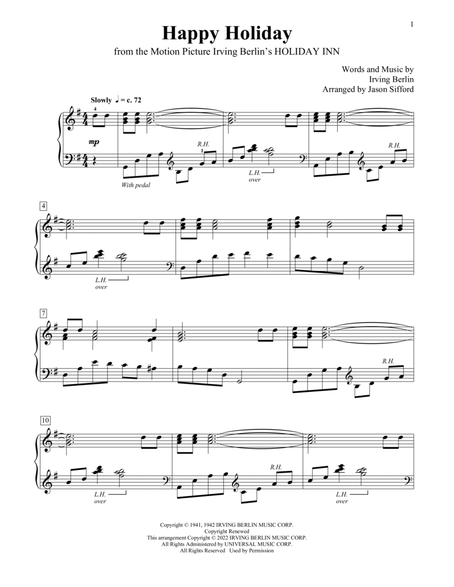 Happy Holiday (arr. Jason Sifford) Piano Method scores gallery preview page 1