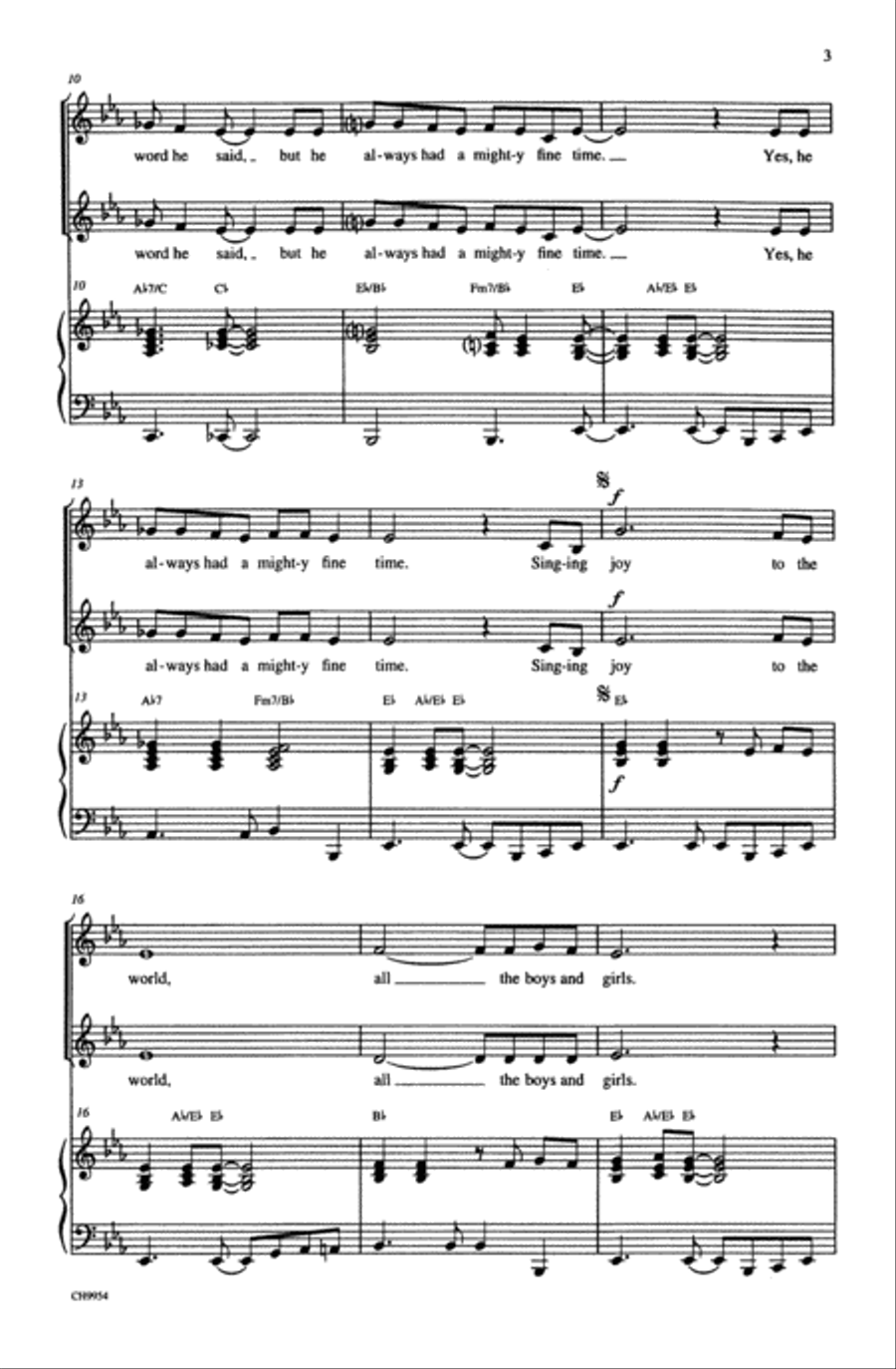 Joy to the World (Jeremiah Was a Bullfrog) Unison Choir scores gallery preview page 14