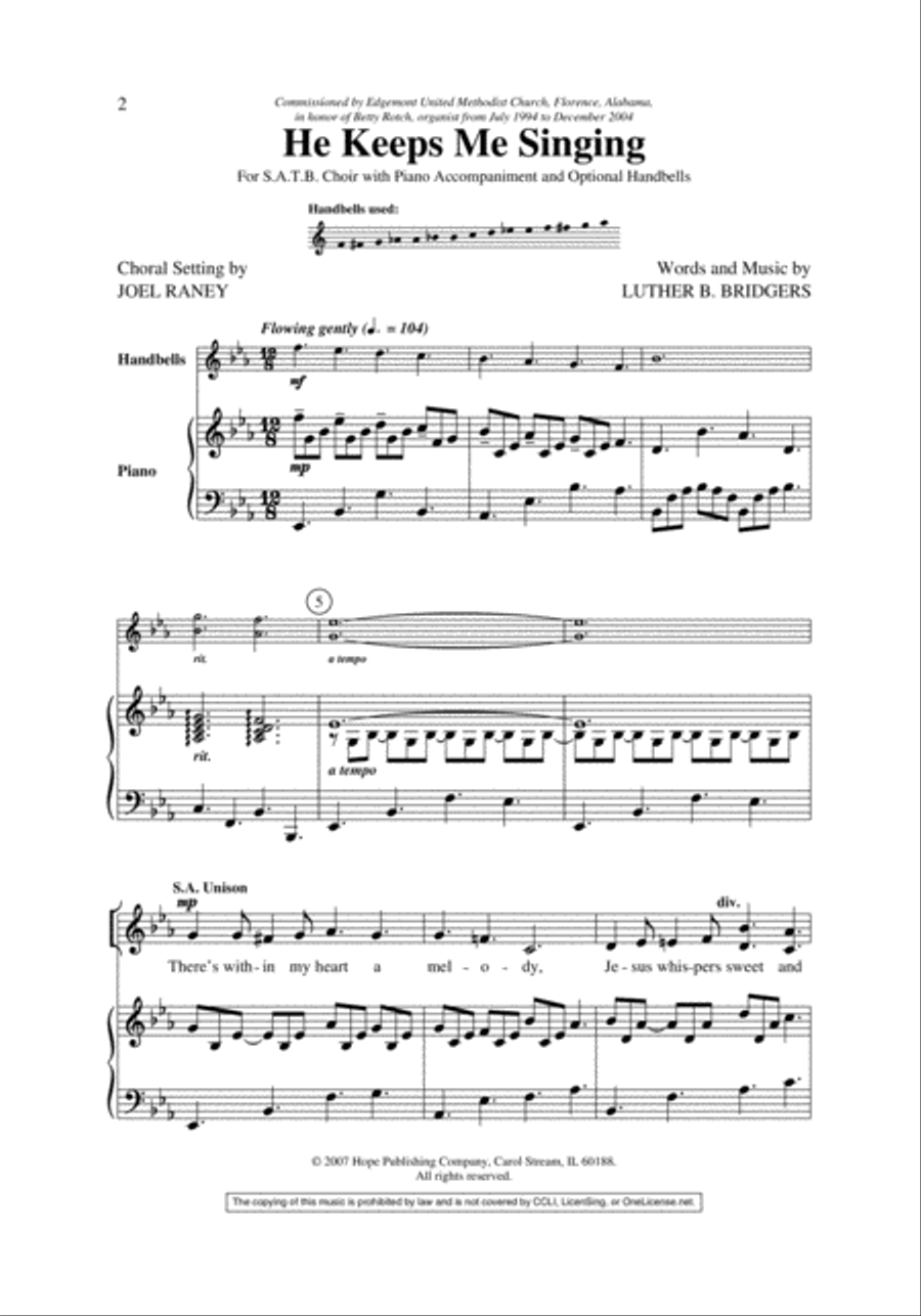 He Keeps Me Singing He Keeps Me Singing 4-Part scores gallery preview page 2
