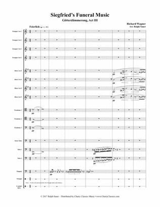 Siegfried’s Funeral Music from Götterdämmerung, Act III for 14-part Brass Ensemble & Percussion