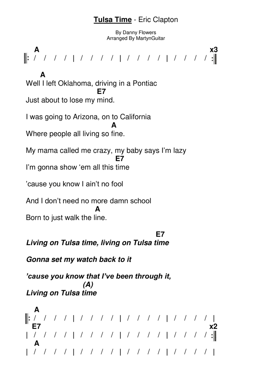 Tulsa Time Guitar scores gallery preview page 1