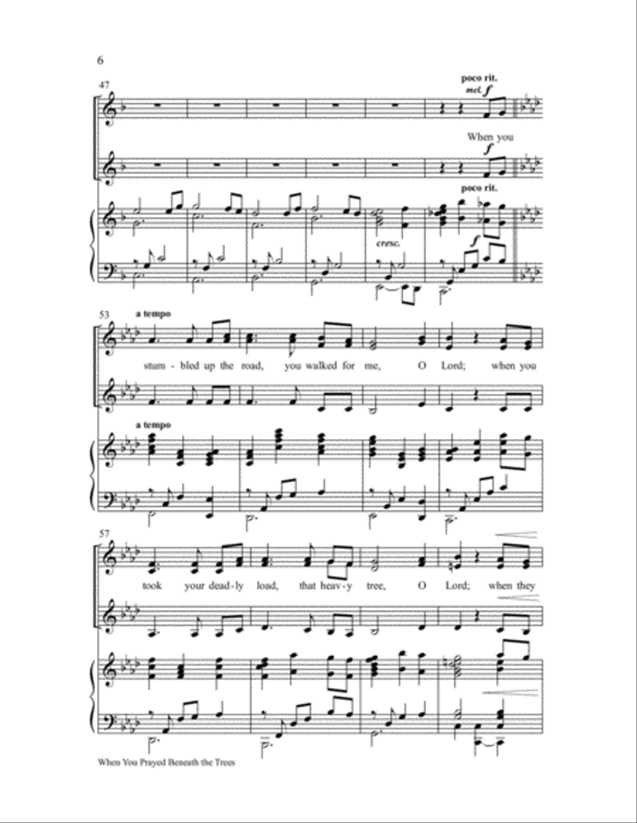 When You Prayed Beneath the Trees SSA scores gallery preview page 6