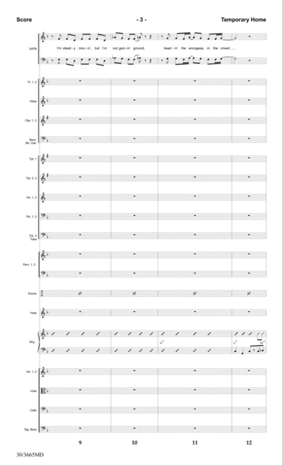 Temporary Home - Orchestral Score and Parts Choir scores gallery preview page 5