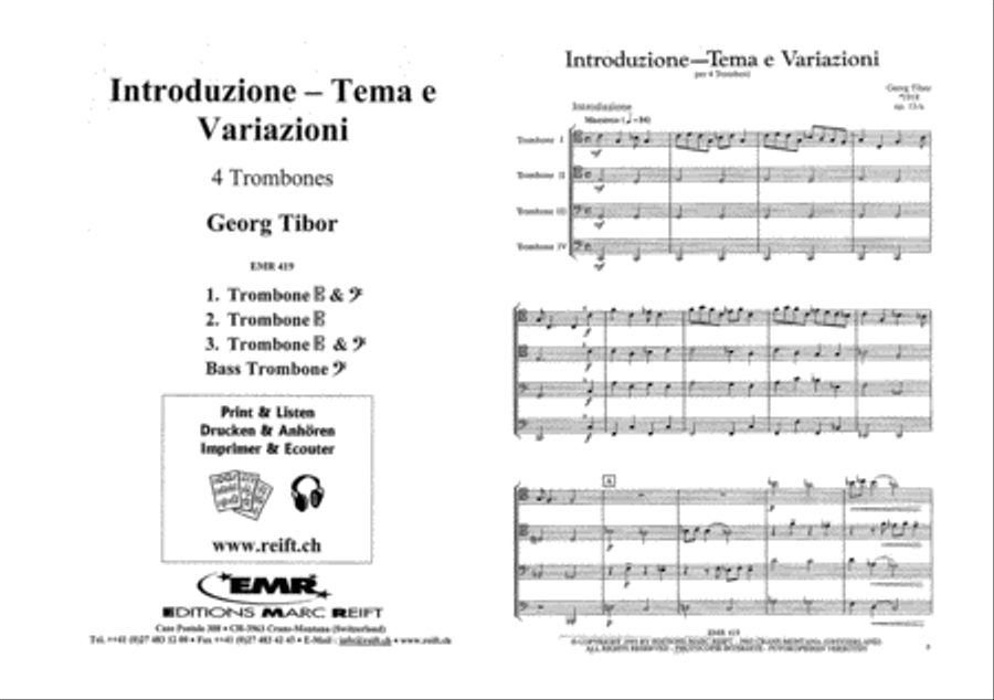 Introduzione Tema e Variazioni Trombone Quartet scores gallery preview page 2