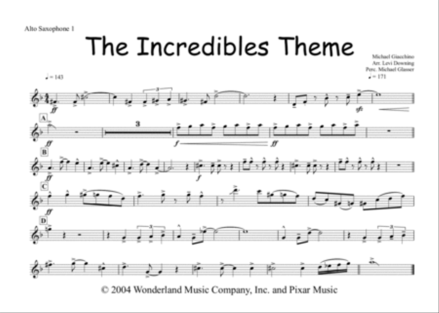 The Incredibles (Main Theme) Marching Band scores gallery preview page 6