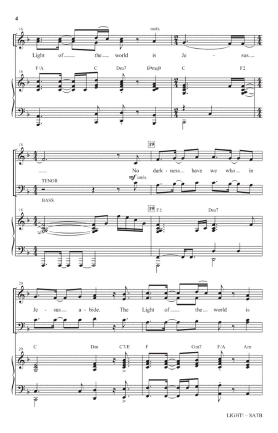 The Light Of The World Is Jesus 4-Part scores gallery preview page 3