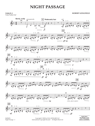 Night Passage - Violin 3 (Viola Treble Clef)