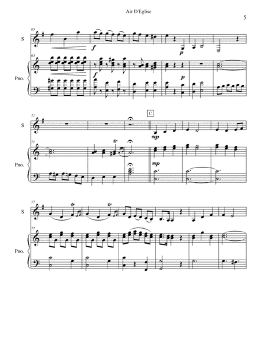 Air D'Eglise (Pieta Signore) Horn scores gallery preview page 5