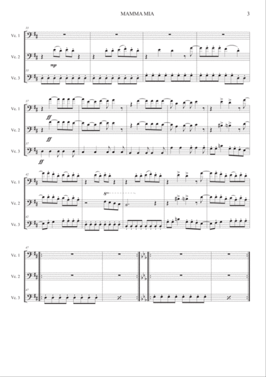 Mamma Mia String Trio scores gallery preview page 3