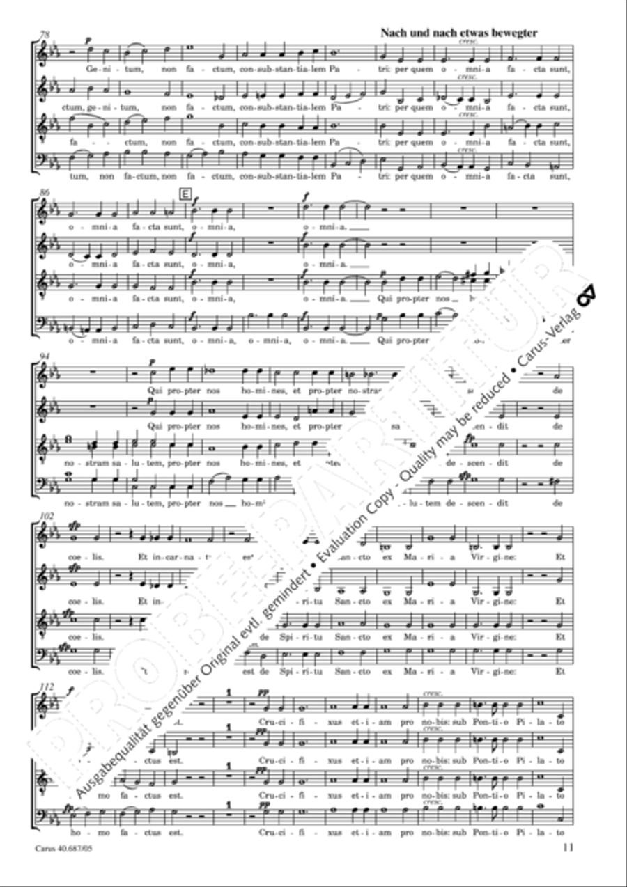 Missa sacra C Minor 4-Part scores gallery preview page 12