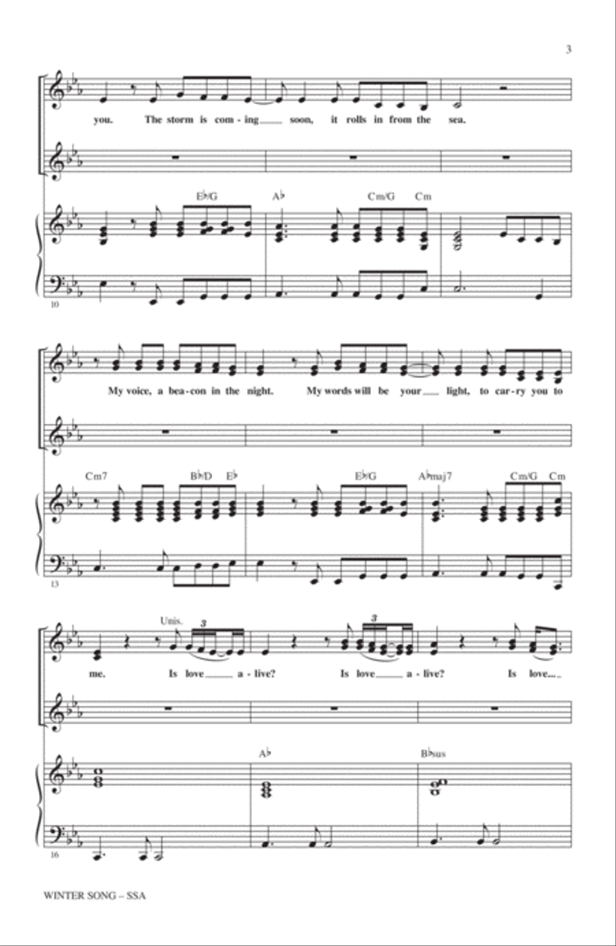 Winter Song (arr. Mac Huff) SSA scores gallery preview page 2