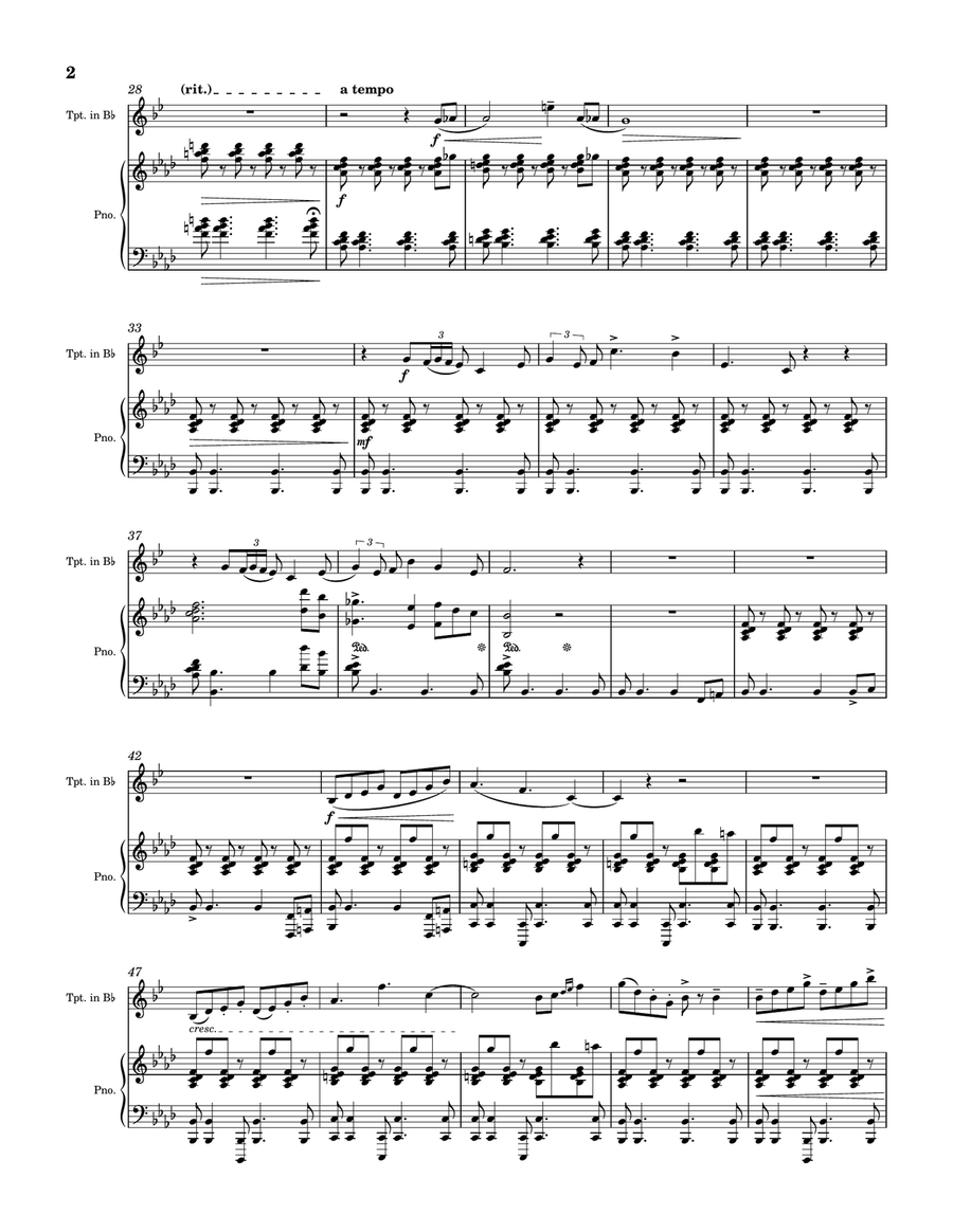 Angel No.18 - Bb Trumpet and Piano Sonata B-Flat Trumpet scores gallery preview page 2