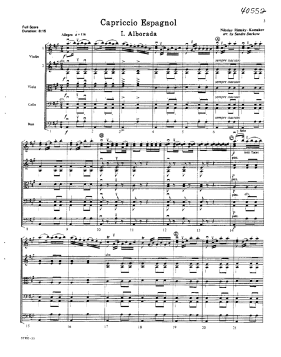 Capriccio Espagnol, Op. 34 Orchestra scores gallery preview page 2