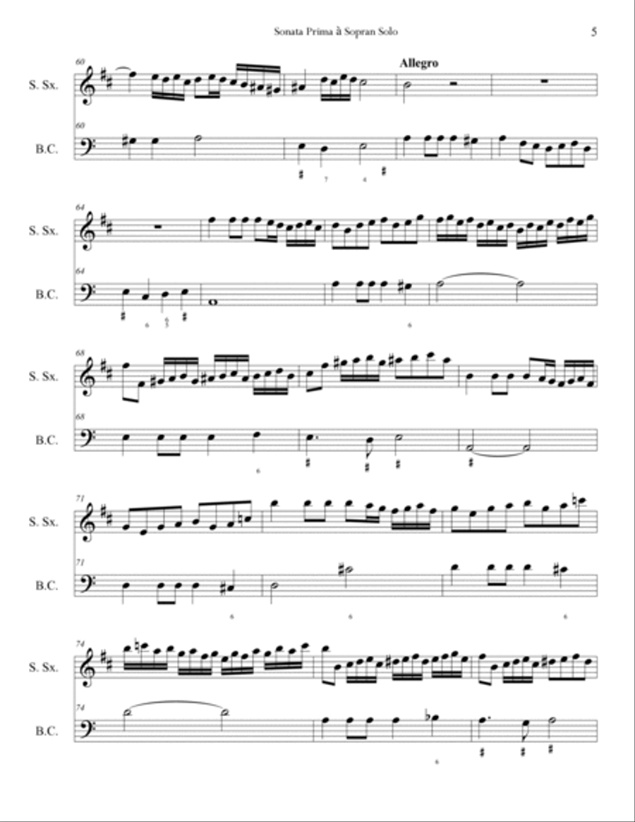 Sonata Prima à Sopran Solo Soprano Saxophone scores gallery preview page 5