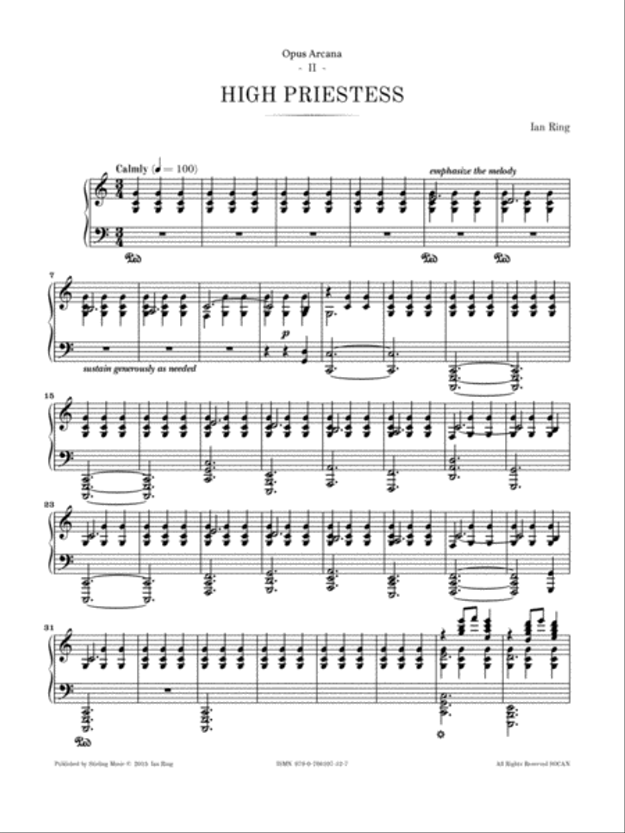 Ian Ring - Opus Arcana - 2 - High Priestess Piano Solo scores gallery preview page 3