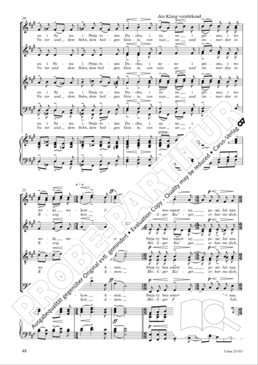 Liturgy of St. John Chrysostom op. 31 for mixed choir a cappella (Chrysostomos-Liturgie op. 31 fur Chor a cappella mit singbarem deutschem Text)