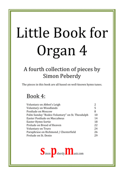 Little Book for Organ (Book 4). A fourth collection of new pieces by Simon Peberdy image number null
