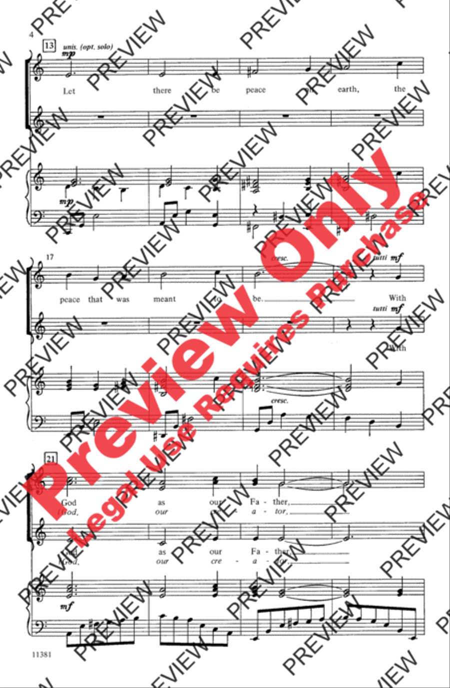 Let There Be Peace on Earth Women's Choir scores gallery preview page 4