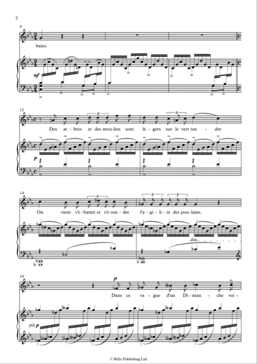 L'echelonnement des haies (C minor) Voice Solo scores gallery preview page 2