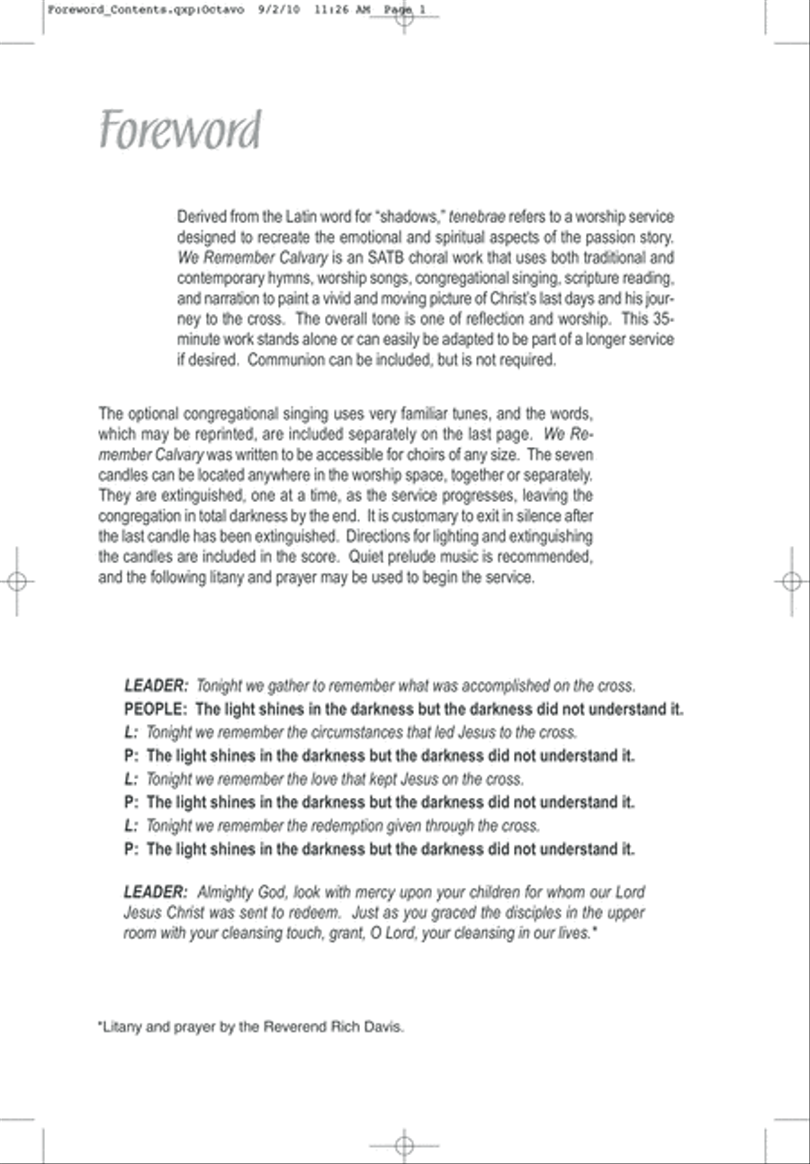 We Remember Calvary (SATB) 4-Part scores gallery preview page 2