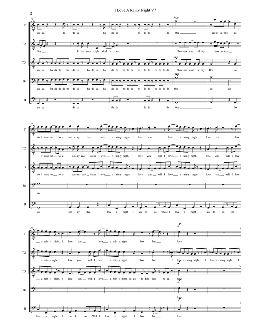 I Love A Rainy Night I Love A Rainy Night Choir scores gallery preview page 3