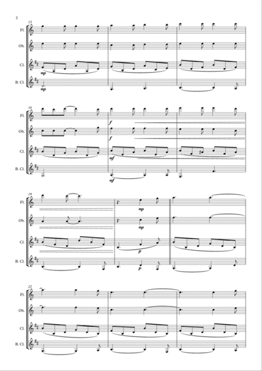 Hallelujah Hallelujah Woodwind Quartet scores gallery preview page 2