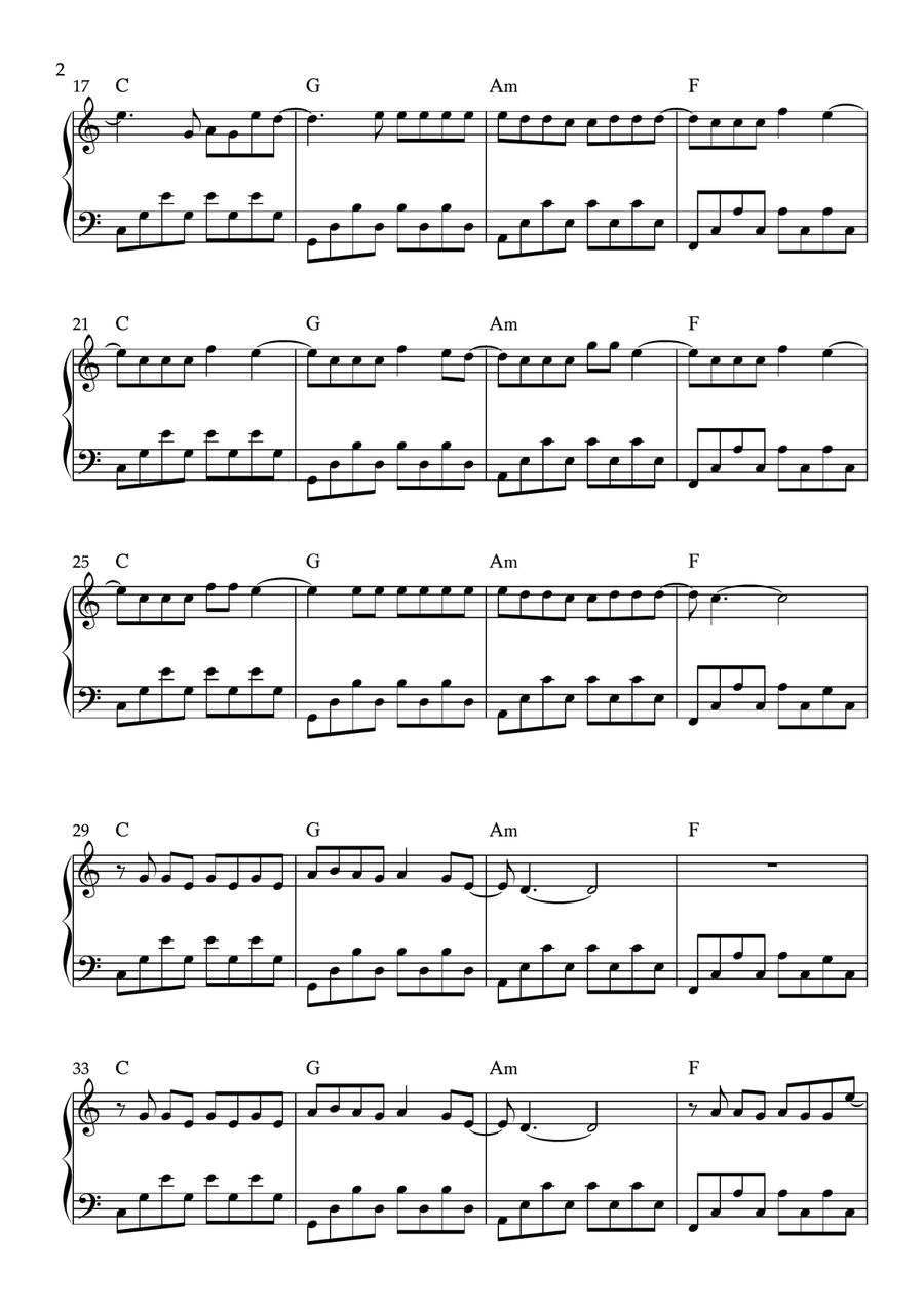 Someone You Loved Easy Piano scores gallery preview page 2