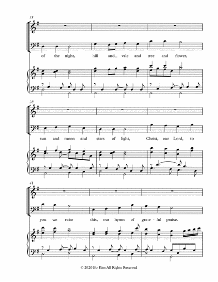 For The Beauty Of The Earth (Hymn of Grateful Praise) 4-Part scores gallery preview page 5