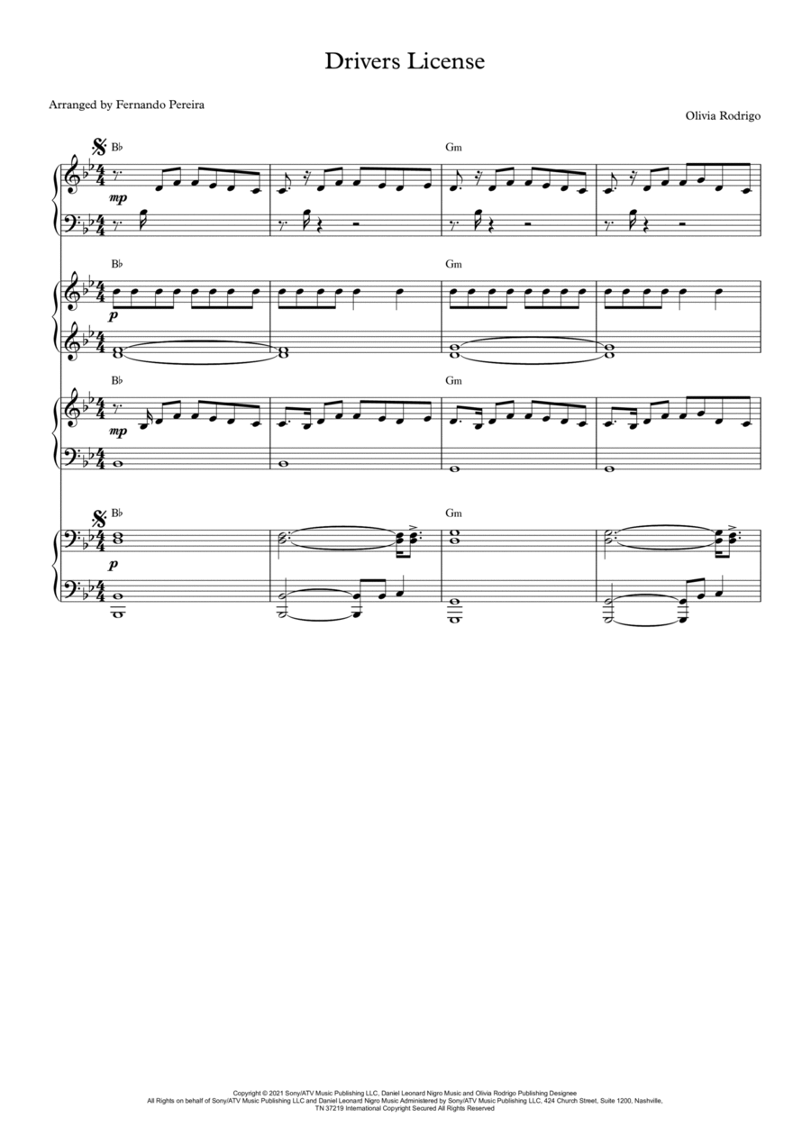 Drivers License Small Ensemble scores gallery preview page 1