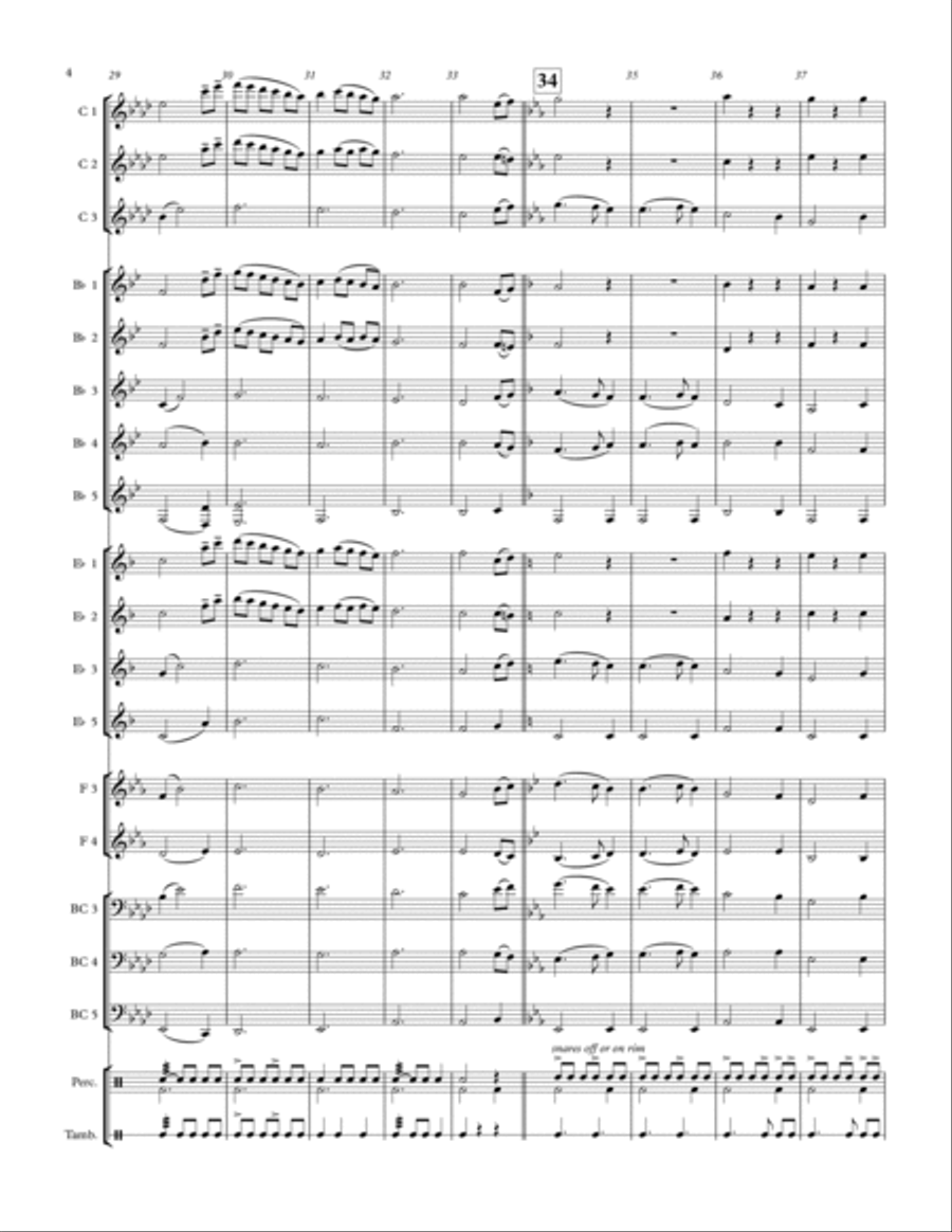 Irish Folk Tune - Sí Bheag, Sí Mhór - for adaptable quintet Concert Band scores gallery preview page 4