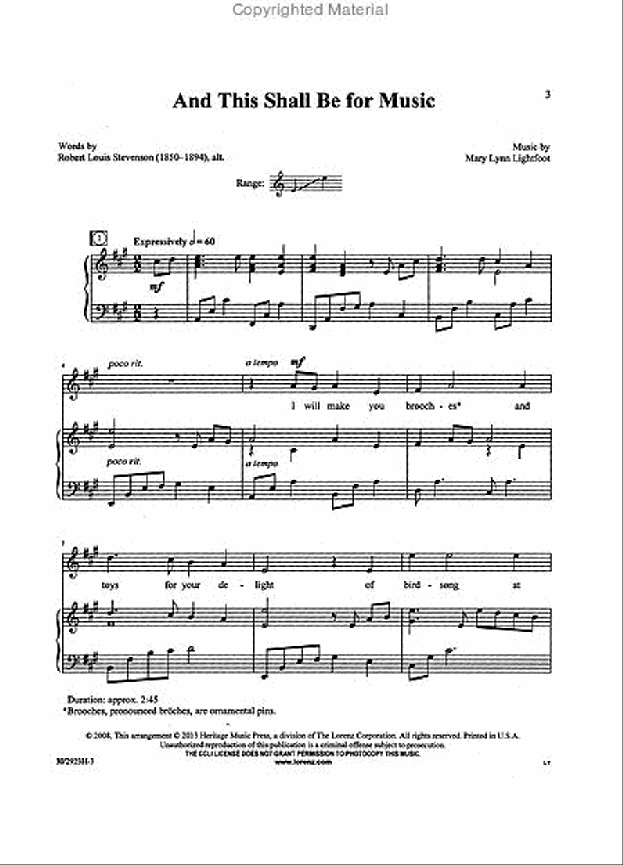 And This Shall Be for Music - Medium-high Voice High Voice scores gallery preview page 2