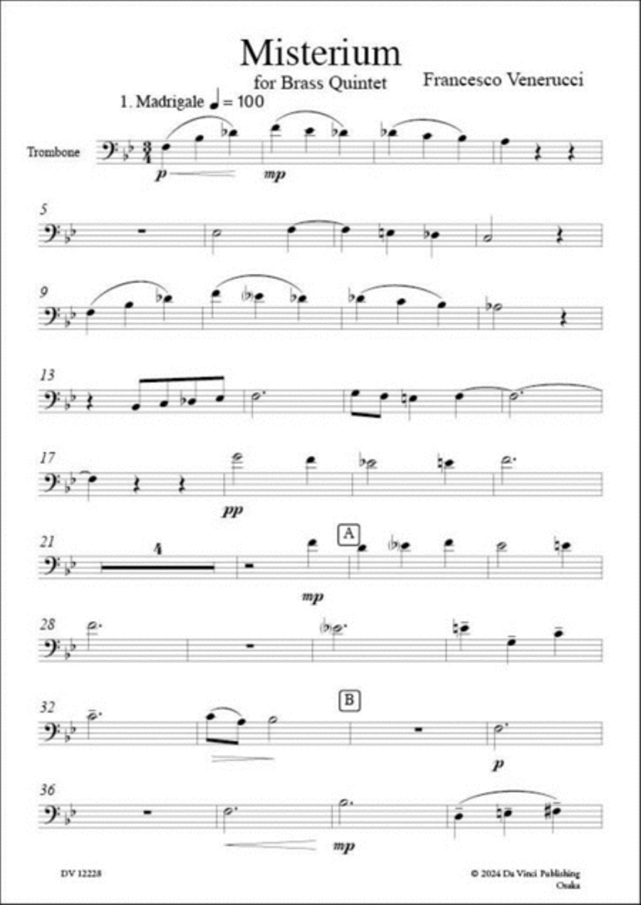 Misterium, for Brass Quintet Brass Quintet scores gallery preview page 2
