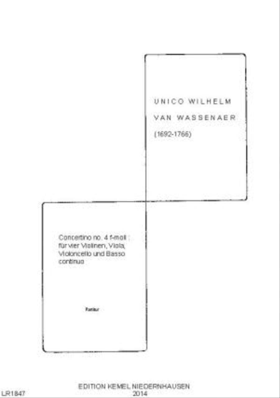 Concertino no. 4 f-moll Basso Continuo scores gallery preview page 1