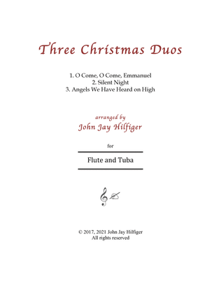 Book cover for Three Christmas Duos for Flute and Tuba