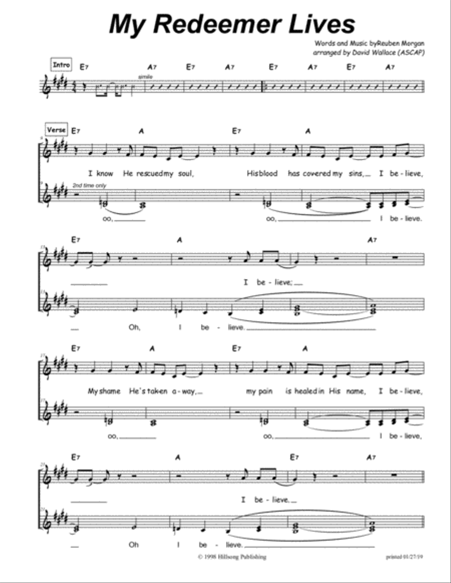 My Redeemer Lives My Redeemer Lives Choir scores gallery preview page 1