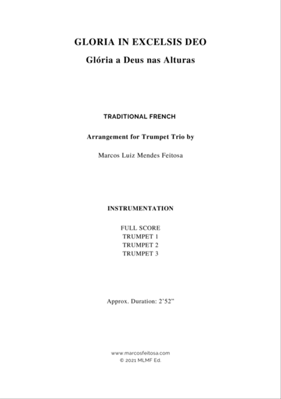 Gloria In Excelsis Deo - Trumpet Trio Trumpet Trio scores gallery preview page 2
