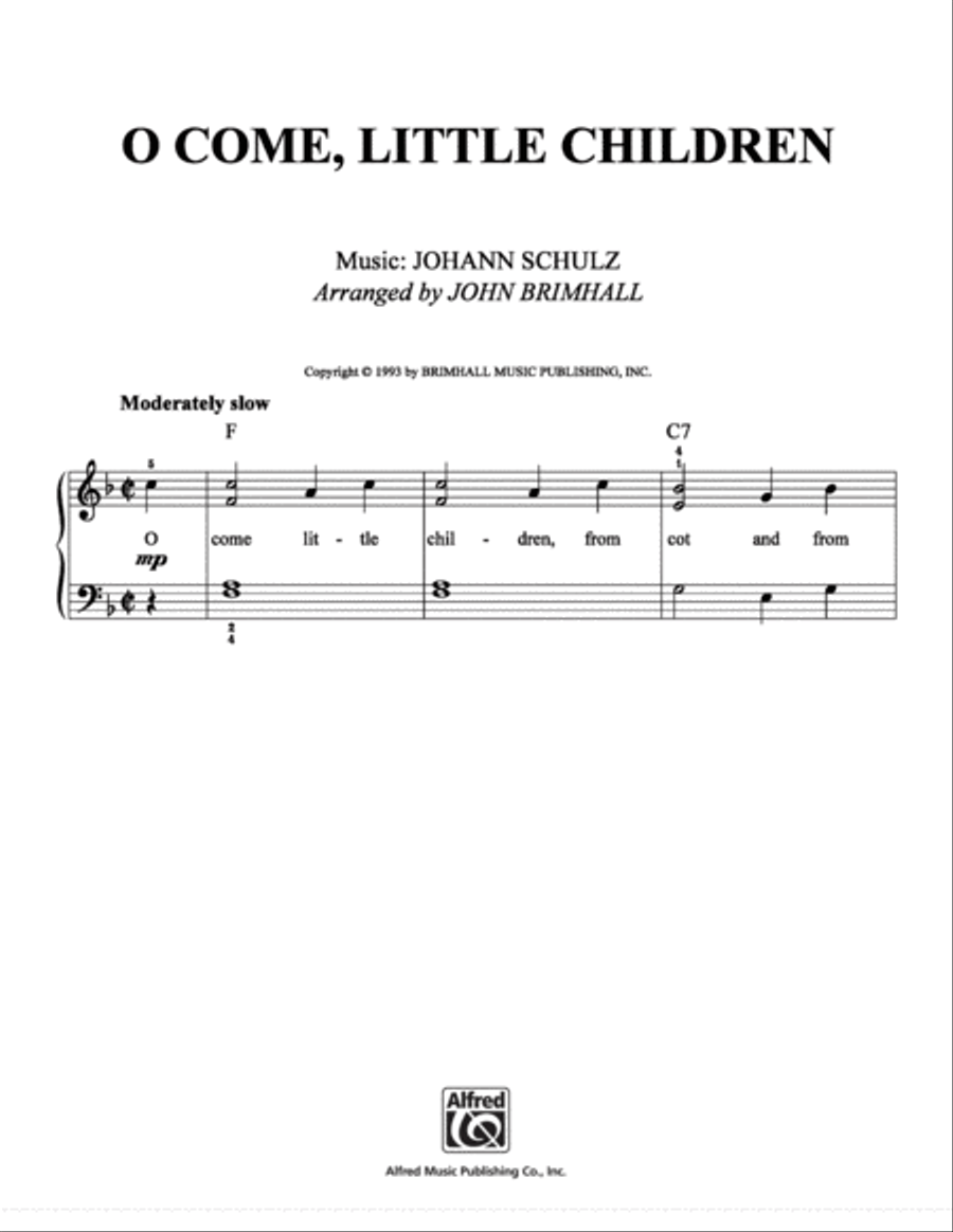O Come, Little Children Easy Piano scores gallery preview page 1
