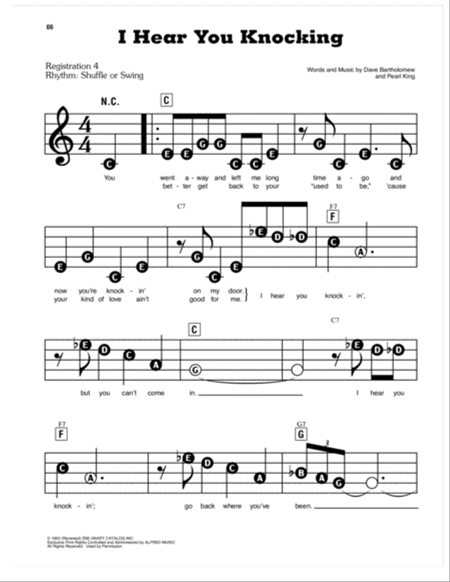 I Hear You Knocking I Hear You Knocking Electronic Keyboard scores gallery preview page 1