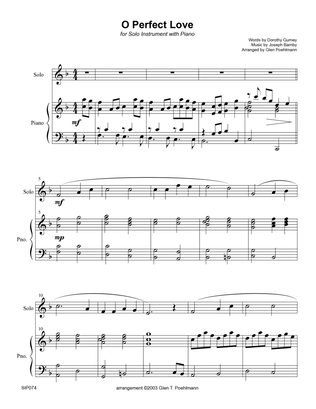O PERFECT LOVE - SOLO INSTRUMENT with Piano Accompaniment (any Brass, Woodwind, String or Mallet Per