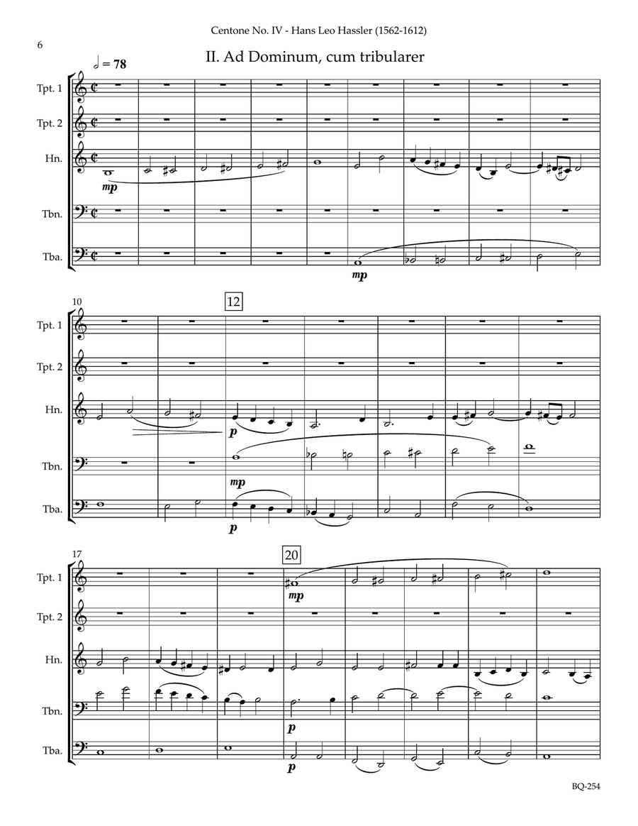 Centone IV Three Vocal Works for Brass Quintet Brass Quintet scores gallery preview page 3