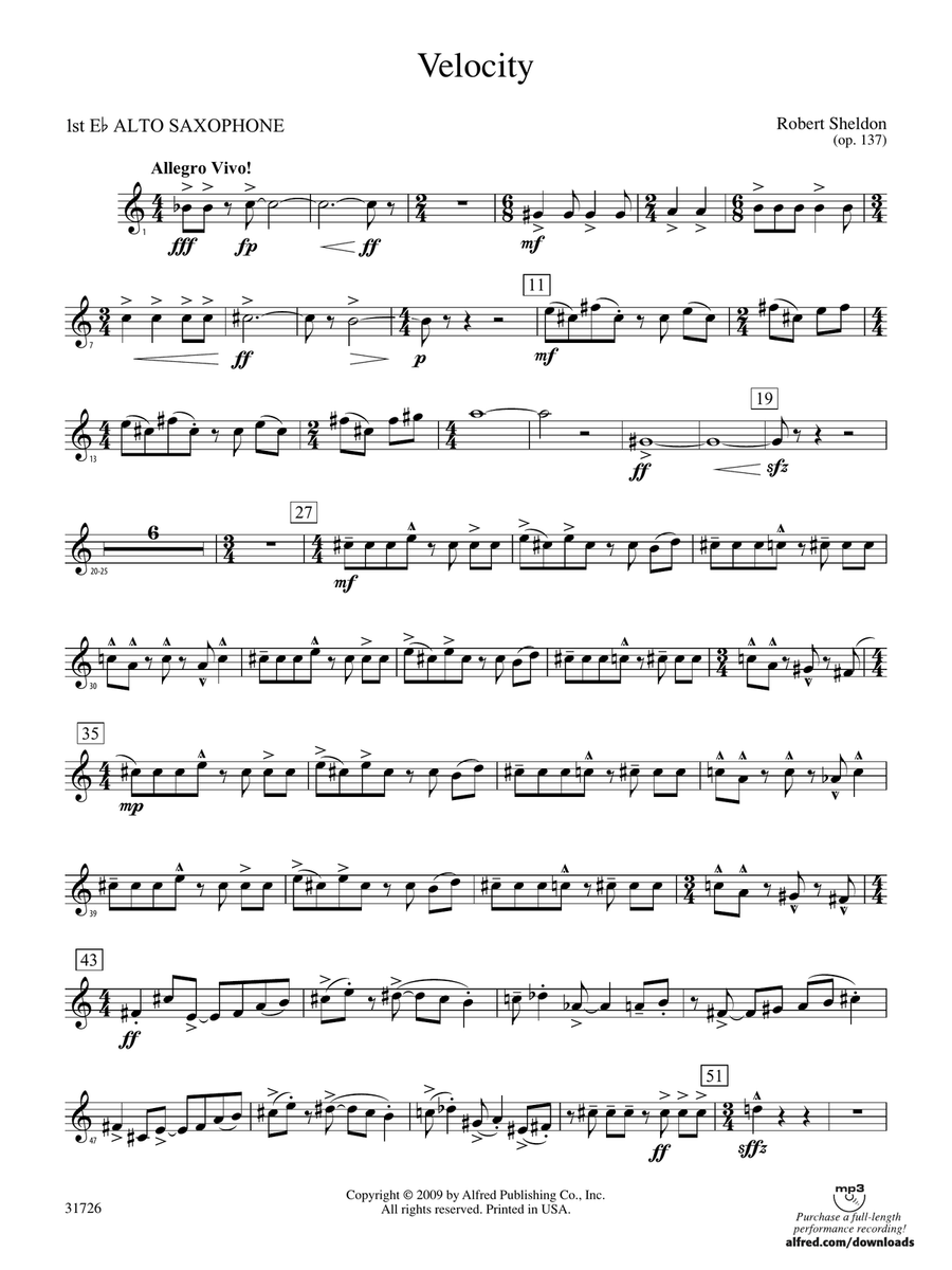 Velocity: E-flat Alto Saxophone