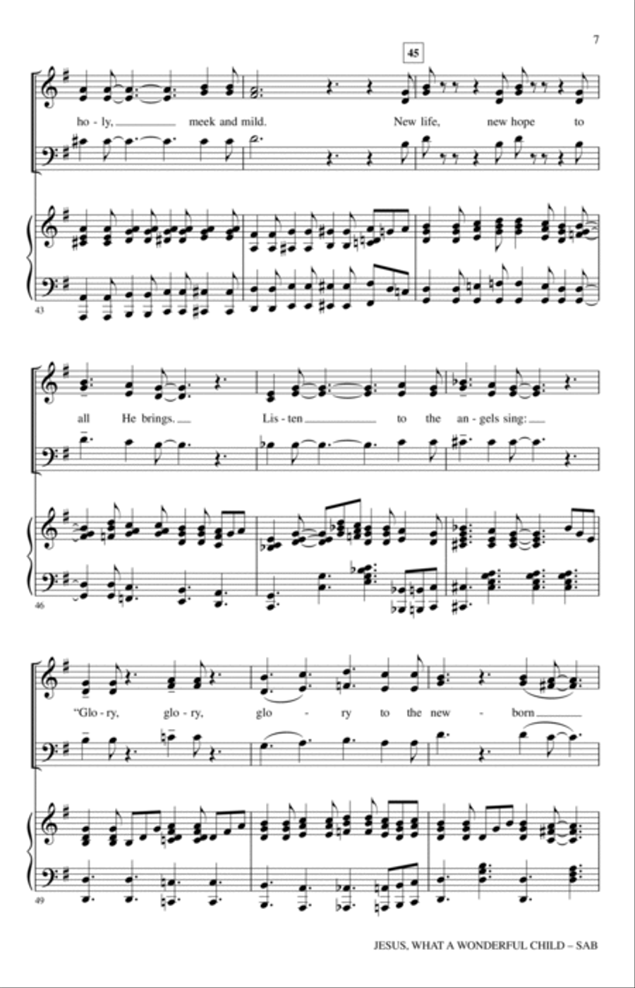 Jesus, What A Wonderful Child 3-Part scores gallery preview page 6