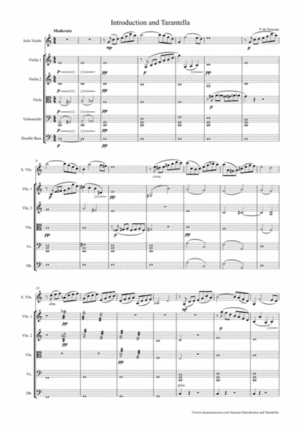 Sarasate Introduction and Tarantella for Violin and String Orchestra image number null