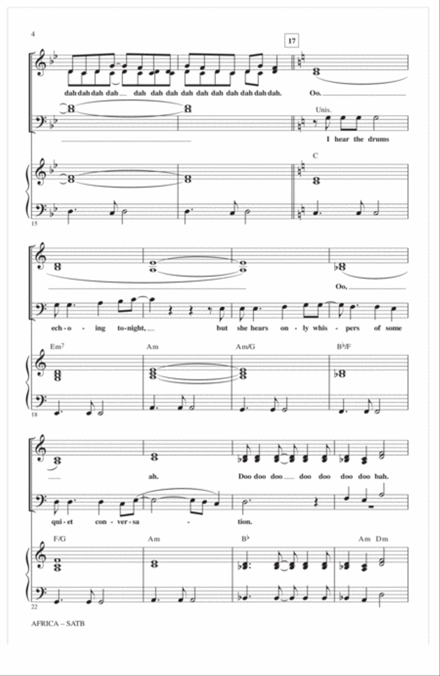 Africa (arr. Roger Emerson) 4-Part scores gallery preview page 2