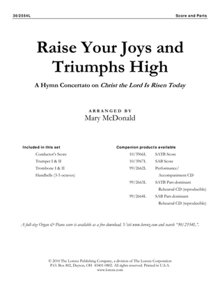 Book cover for Raise Your Joys and Triumphs High - Instrumental Score and Parts