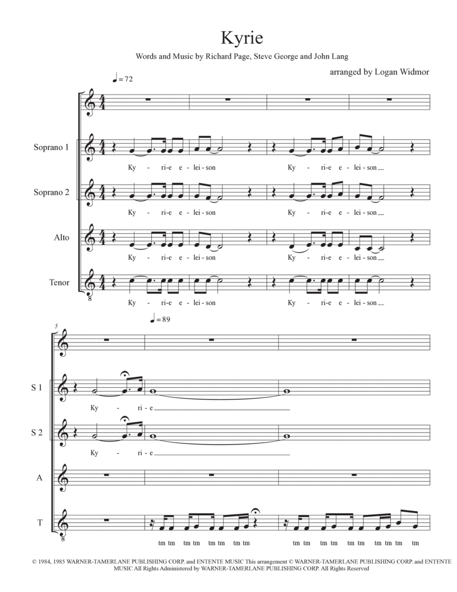Kyrie (kyrie Eleison) 4-Part scores gallery preview page 1