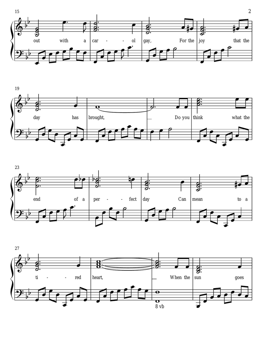 A Perfect Day by Carrie Jacobs-Bond, (Piano Solo) Piano Solo scores gallery preview page 2