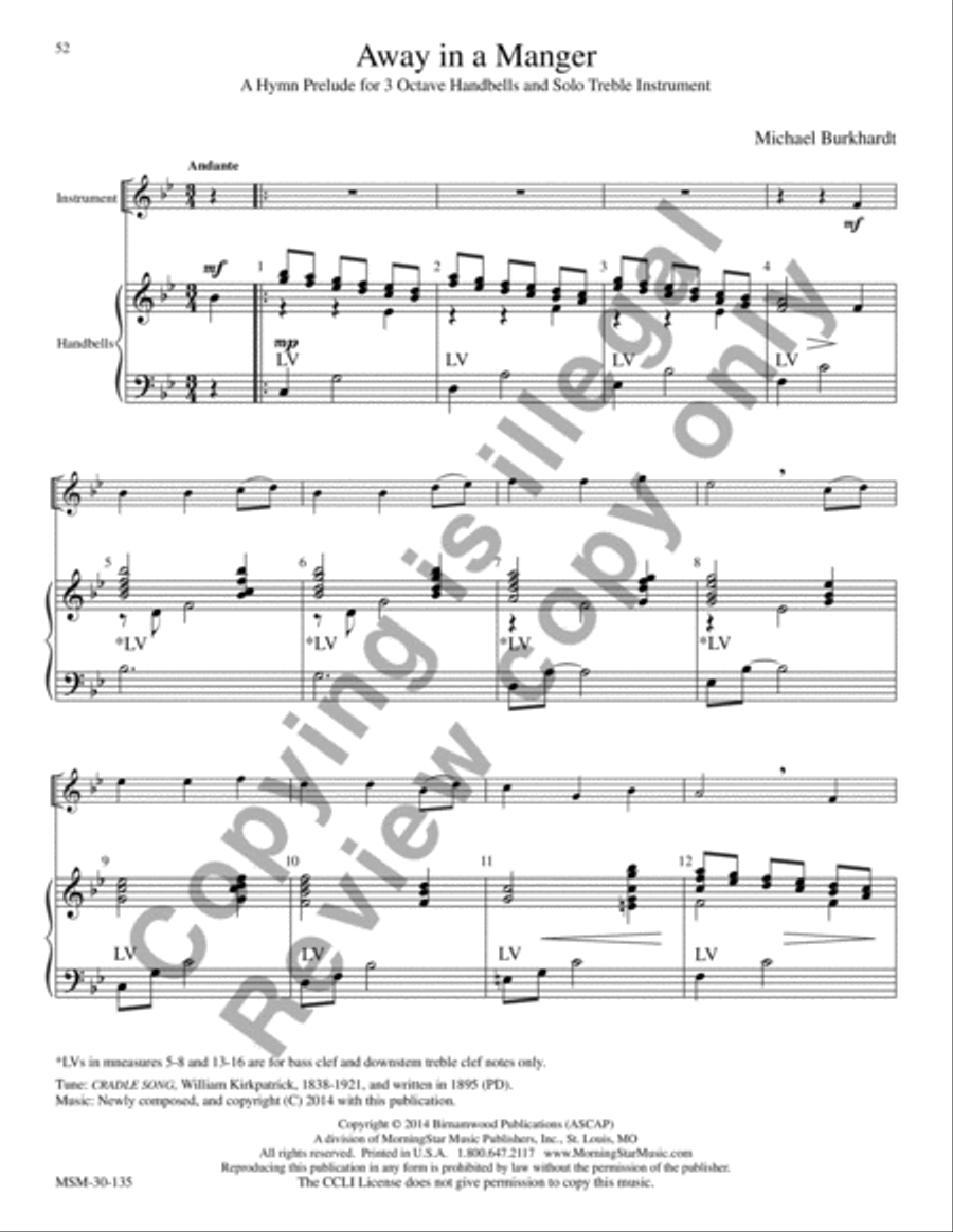 Hymns for Handbells Reproducible Accompaniments and Settings 4-Octaves scores gallery preview page 9