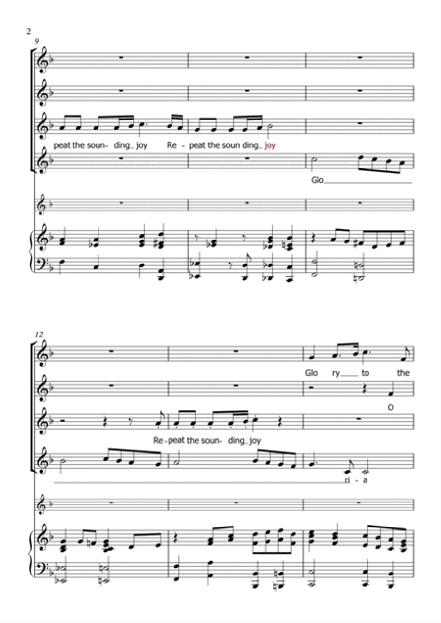 Christmas Carols Mashup 4-Part scores gallery preview page 2