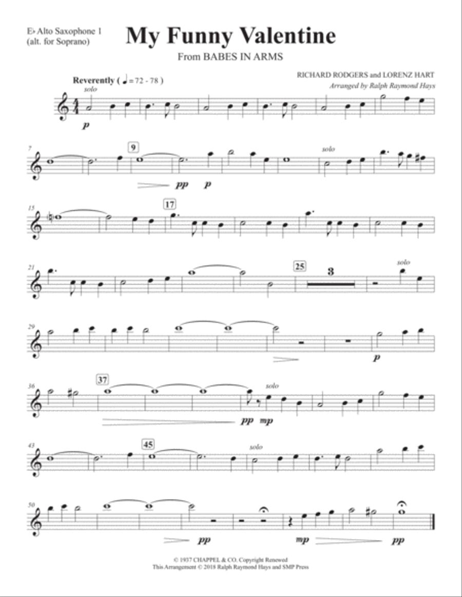 My Funny Valentine My Funny Valentine Saxophone Quartet scores gallery preview page 4
